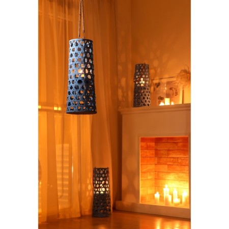 Climber tree "Flashlight. Star weaving" blue 51x16x16 cm-7
