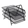 Horizontal paper tray, 3 Brauberg Germanium compartments, metal mesh, black