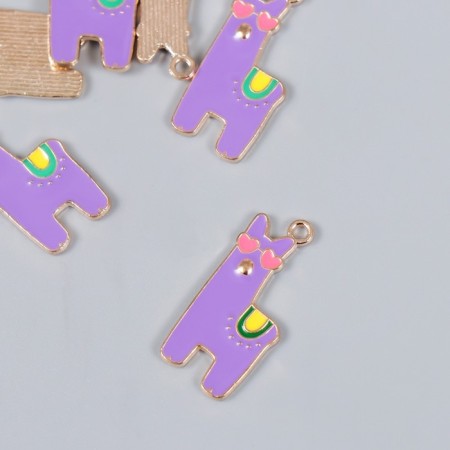 Decor for creativity Metal, enamel "Alpaca" 2.8x1.2 cm