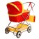 Puppet stroller No. 6, red/yellow color