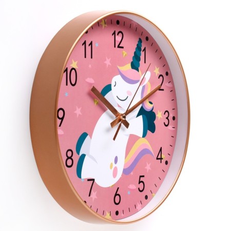 Children's wall clock "Unicorn", smooth move, D-30 cm-1