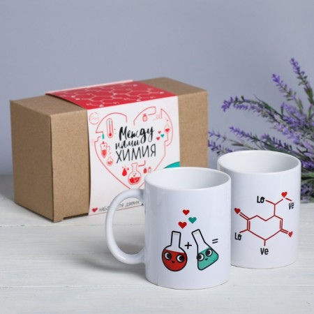 Mugs "Between us are chemistry", 300 ml, 2 pcs.-3