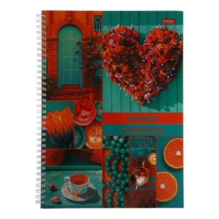 A4 notebook, 96 sheets of a cage on a crest in the world of eyes, glossy lamination, multi -level perforation, block 65 g/m2