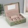 Casket to the leatherette for jewelry "Case. Chess" Green 17.5x24x9 cm