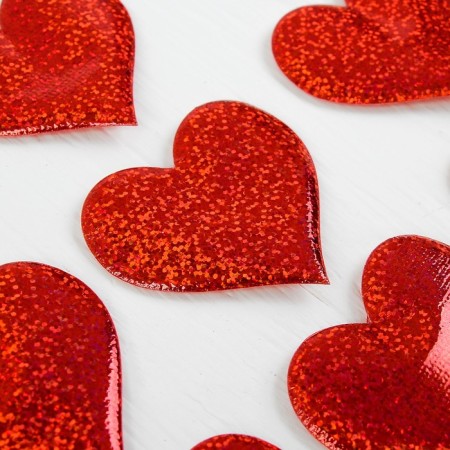 Decorative hearts, set 12 pcs., Size 1 pcs: 6.5 × 6 cm, red color-2