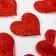 Decorative hearts, set 12 pcs., Size 1 pcs: 6.5 × 6 cm, red color