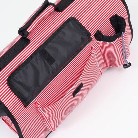 Bag - carrying for animals "strips" with organizer, pink, size M, 40 x 26 x 20 cm-5