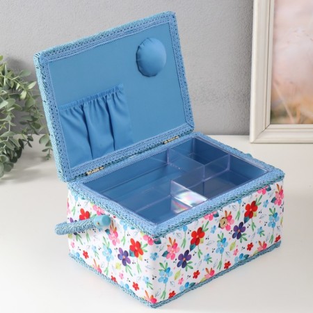 Casket for needlework "Flowering on white" 19x26x14.5 cm-2