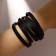 Unisex Bracelet "Carved", black color with black silver, 44 cm