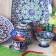 Candy of Rishtan ceramics "Flowers", 13 cm, blue