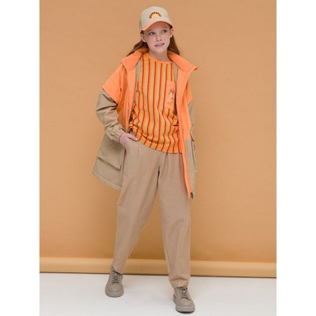 T -shirt for girls, height 116 cm, orange color-4