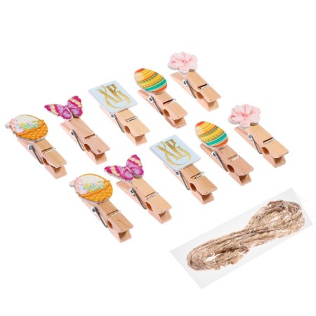 Decorative clothespins "Easter clothespins" set 10 pcs., 1.5 × 12 × 14 cm-2