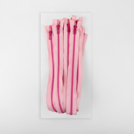 Lightning "Tractor", No. 5, detachable, automatic lock, 60 cm, pink/raspberry color-2