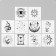 Tattoo on the body Black "Esoteric" set 10 pcs 6x6 cm