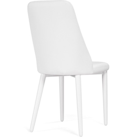Stool on a metal frame hairdryer r metal/eco -leather, white/white 46x56x91 cm-3