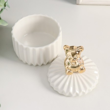 Coramics Coramics "Golden Bear" White relief 11.5x8.2x8.2 cm-4