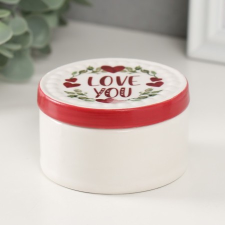 Coramics Coramics "Plant Wreath with Hearts - Love You" 7.5x7.5x4.5 cm