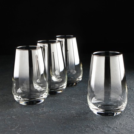A set of high glass glasses "Silver Smoke", 350 ml, 4 pcs