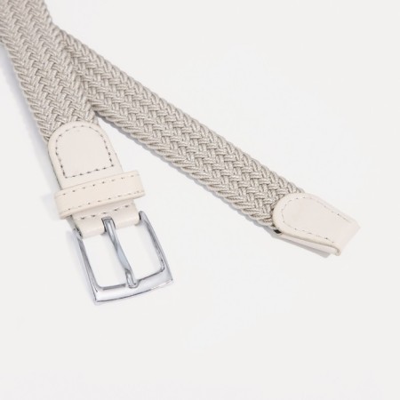 Building belt, width 2.5 cm, metal buckle, beige color-1