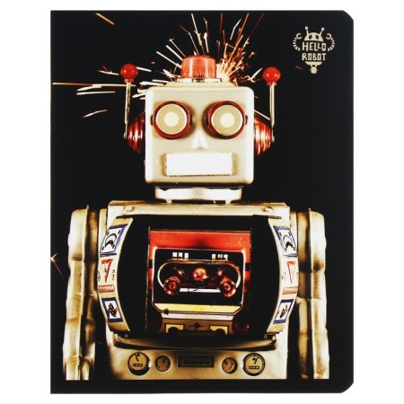Notebook of 48 sheets in a cage on a "robots" paper clip, cover coated cardboard, matte lamination, mix-5