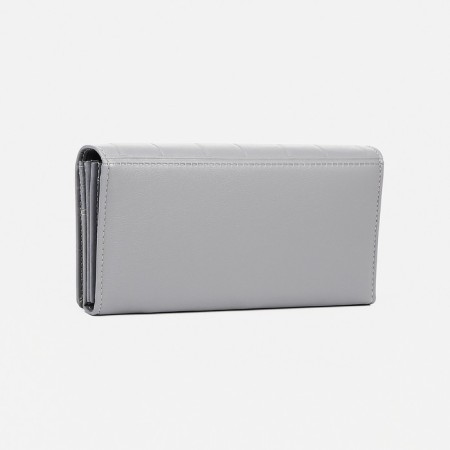 Women's wallet on magnets, gray color-1