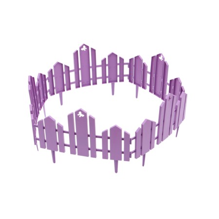 Decorative fence, 25 × 170 cm, 5 sections, plastic, lilac, "wonderful garden"-10