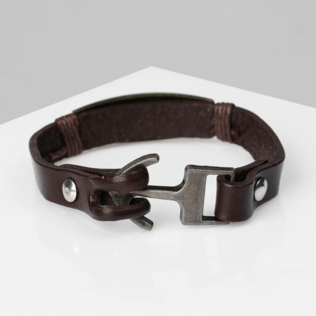Male “Wing” bracelet, brown color with black gold, 21 cm-2