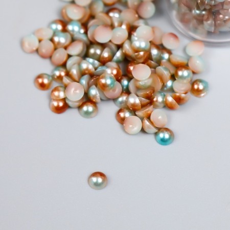 Decor "Semiobusins ​​and rhinestones. Gradient Blue Cream" D = 4 mm 10 g 200 pcs 5x2.5 cm mix-3