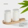 Porcelain set for spices on the Bellatenero bamboo stand, 3 objects: Solonka 90 ml, pistor 90 ml, stand, white color