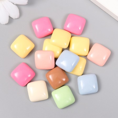 Decor for creativity Plastic "Puff Square" Gloss Mix 1.7x1.7 cm