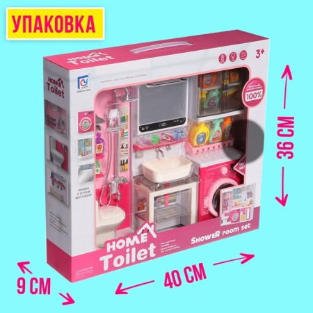 A set of furniture for dolls "Bathroom", a bathroom, a sink, a post -decker-5