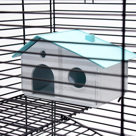 The cage for rodents "Pigzon" No. 5, with 3 floors, equipped, 41 x 30 x 58 cm, turquoise-9
