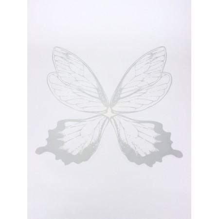 Floristic decor for bouquets, "butterfly wings", silver, 50x56 cm-1