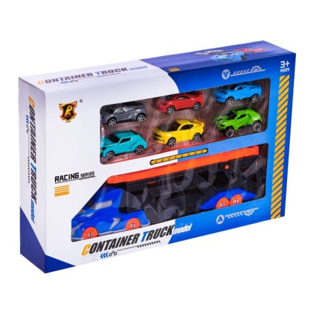 TRAILER truck, with 6 cars-7