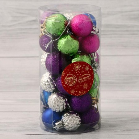 Set of balls plastic D-3 cm, 30 pcs "Cindy" mix-1