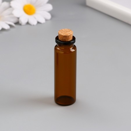Decor for creativity Glass "A bottle with a cork" set of 5 pcs 15 ml 7x2.2x2.2 cm color color tea-3