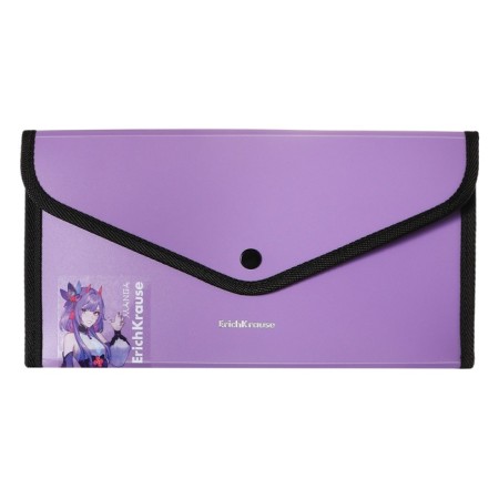 Folder-convert on a 260 x 140 mm button (Travel), 600 μm, Erichkrause "Matt Manga", with extension, opaque, embossing "sand", mix-4