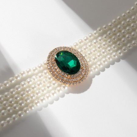 Choker-Coker "luxury" pearl, green in gold, 30.5 cm-1