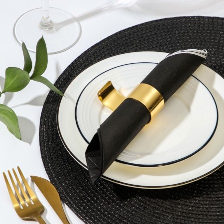 NOBLE napkin ring, 7.5 × 3.5 × 2.5 cm, gold color-1