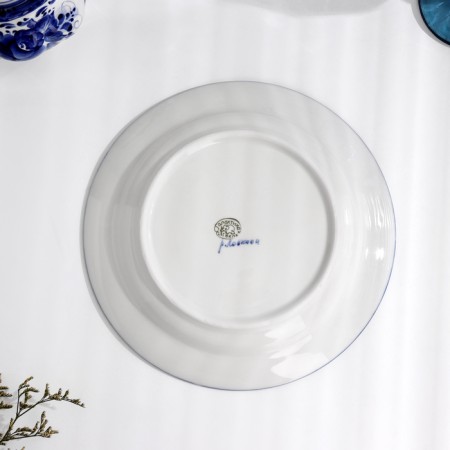 Plate "flowers", flat, d = 24 cm, h = 2 cm, gzhel-3