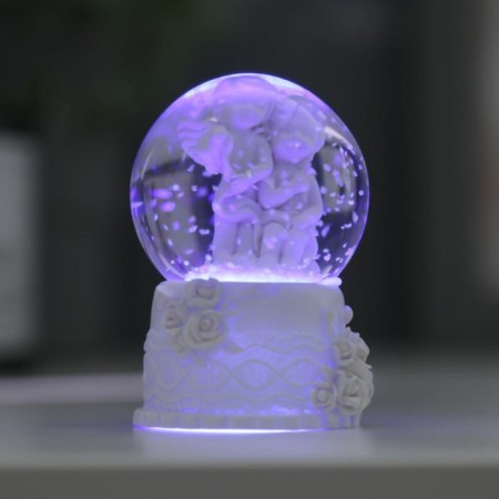 Souvenir Polystone Water Ball Light "Snowty Angels" MIX 6.5x4.5x4.5 cm-2