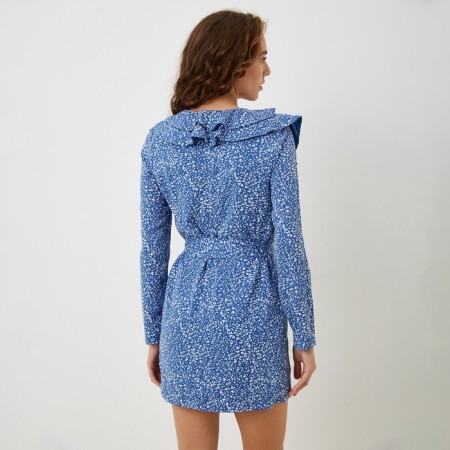 Women's dress with oxen mist, size 42, blue-3
