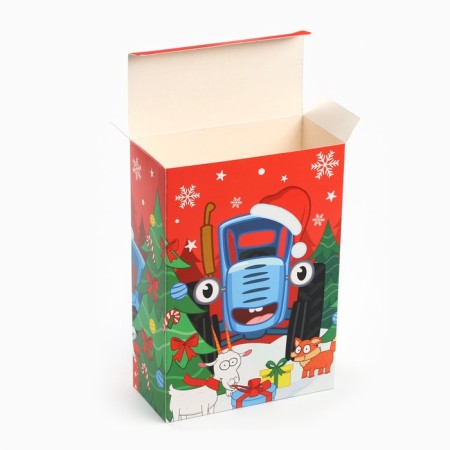 Folding box, 16 x 23 x 7.5 cm "Funny New Year", Blue Tractor-3