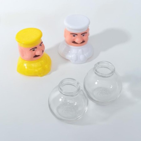 Set for glass spices on the stand “Wittty”, 2 items: Solonka, List, Mix color-2