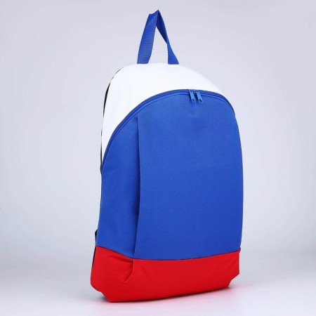 School textile “Russia”, 46x30x10 cm, vertical pocket, red, blue, white-2