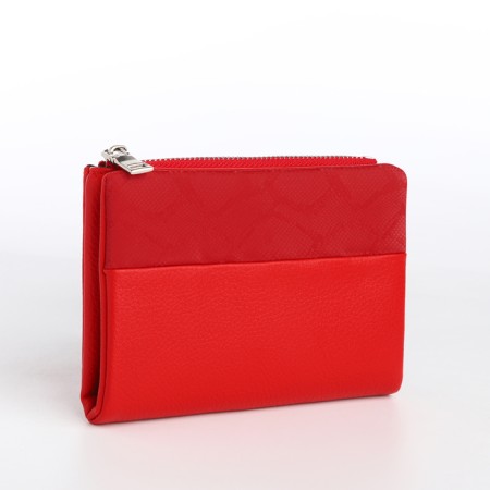 Women's wallet on magnet, red color