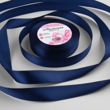 Satin tape, 20 mm × 23 ± 1 m, sapphire color No. 120