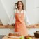 Apron Ethel Kitchen 60x70 cm, orange color, 100% cotton, sarzha 220 g/m2