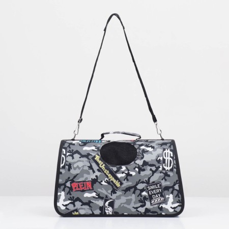 Bag - Animal Carriage "Camouflage", gray, size m, 40 x 21 x 27 cm,-1
