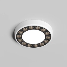 DK2441-WB Встраиваемый светильник DUAL со светодиодом d120mm 220V 9+9W 4000K IP20 белый/черный алюми